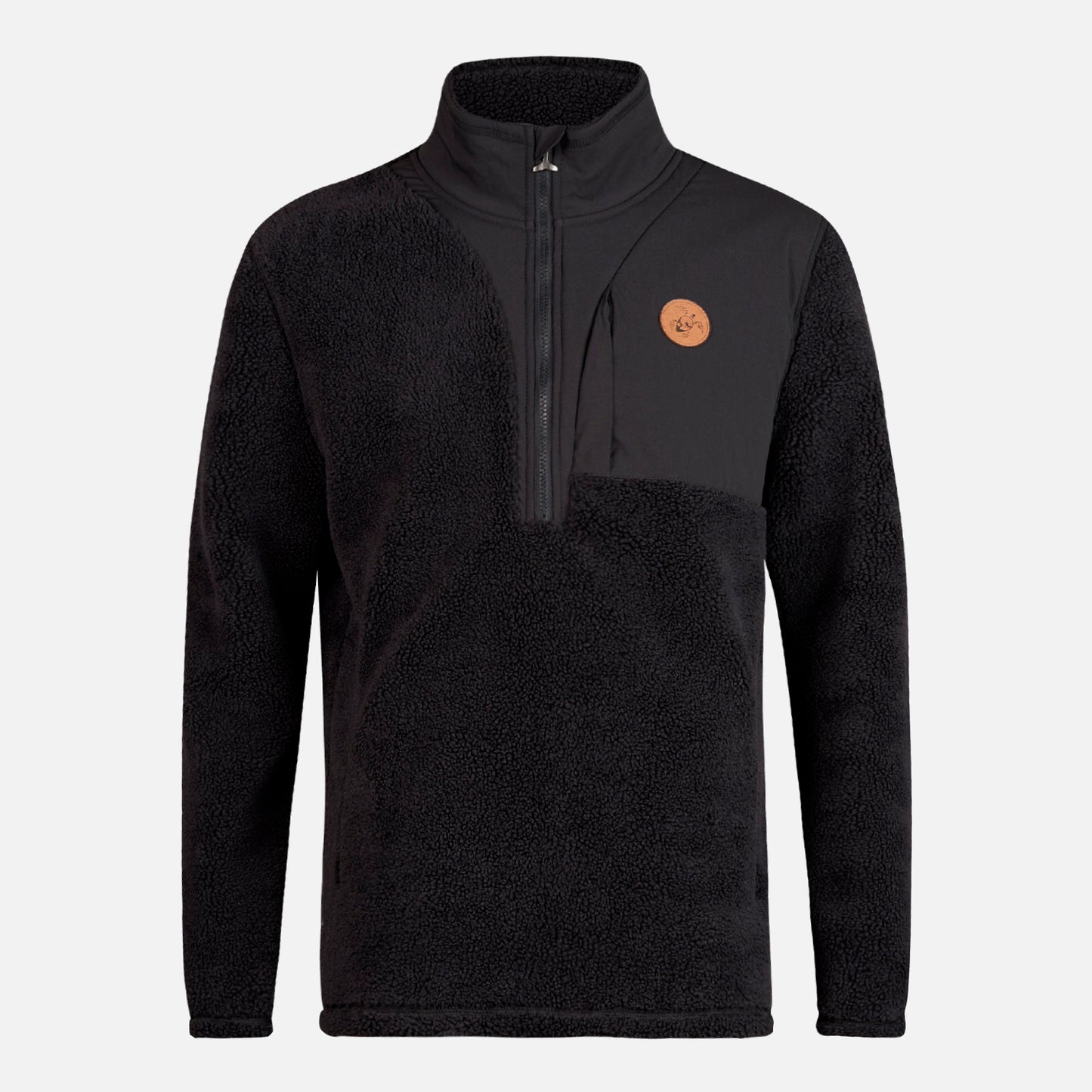 Poleron Hombre Porteador 1/4 Zip Negro Haka Honu