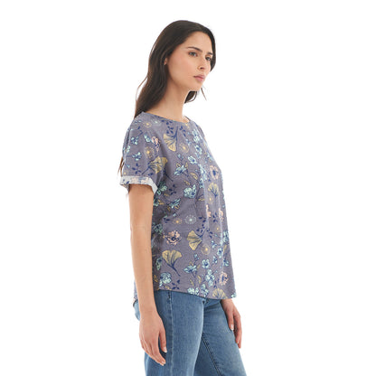 Polera Mujer Flora Morado Haka Honu