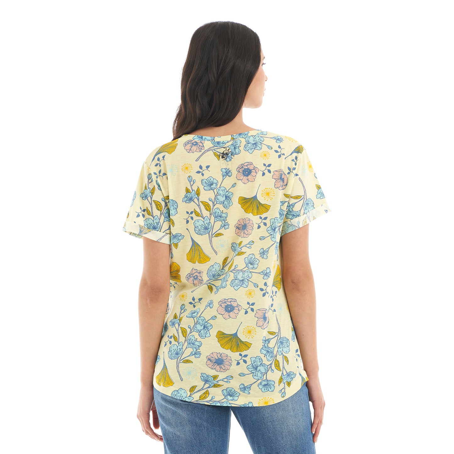 Polera Mujer Flora Amarillo Haka Honu