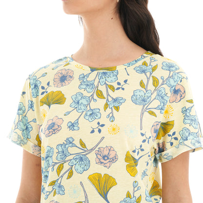 Polera Mujer Flora Amarillo Haka Honu