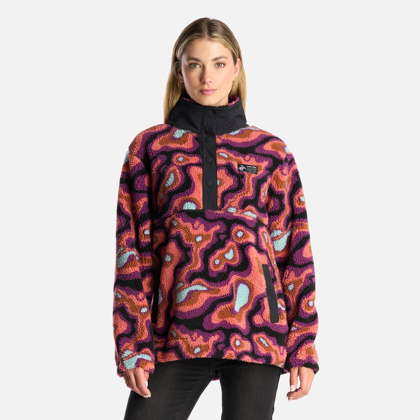 Poleron Mujer Chi-Porrito Print Negro Haka Honu