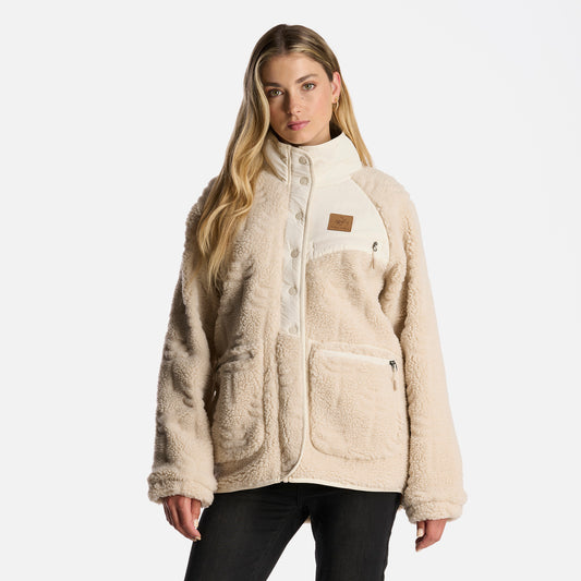 Poleron Mujer Zip-Porrito Beige Haka Honu