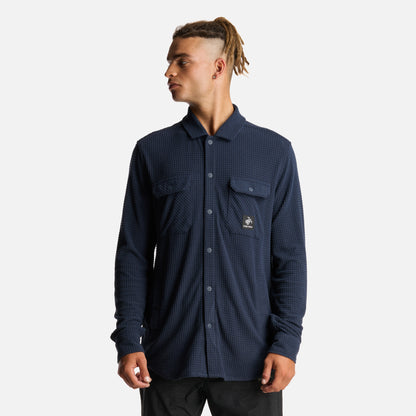 Camisa Hombre Cumbre Invernal Azul Marino Haka Honu