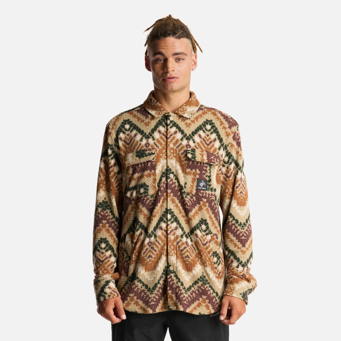 Camisa Hombre Cumbre Invernal Print Beige Haka Honu