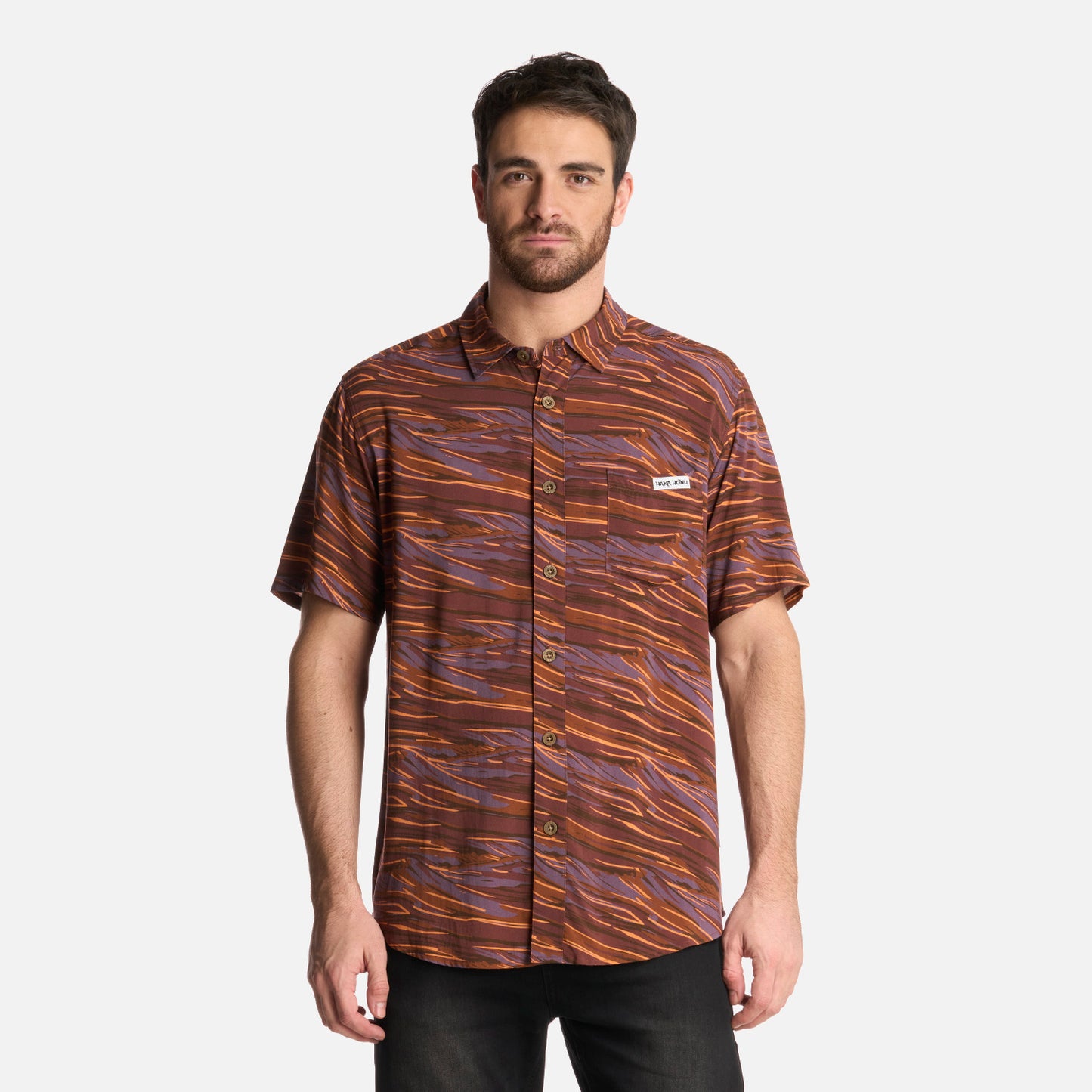 Camisa Hombre Anameizon Print Vino Haka Honu