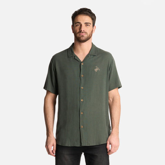 Camisa Hombre Linaje Verde Militar Haka Honu