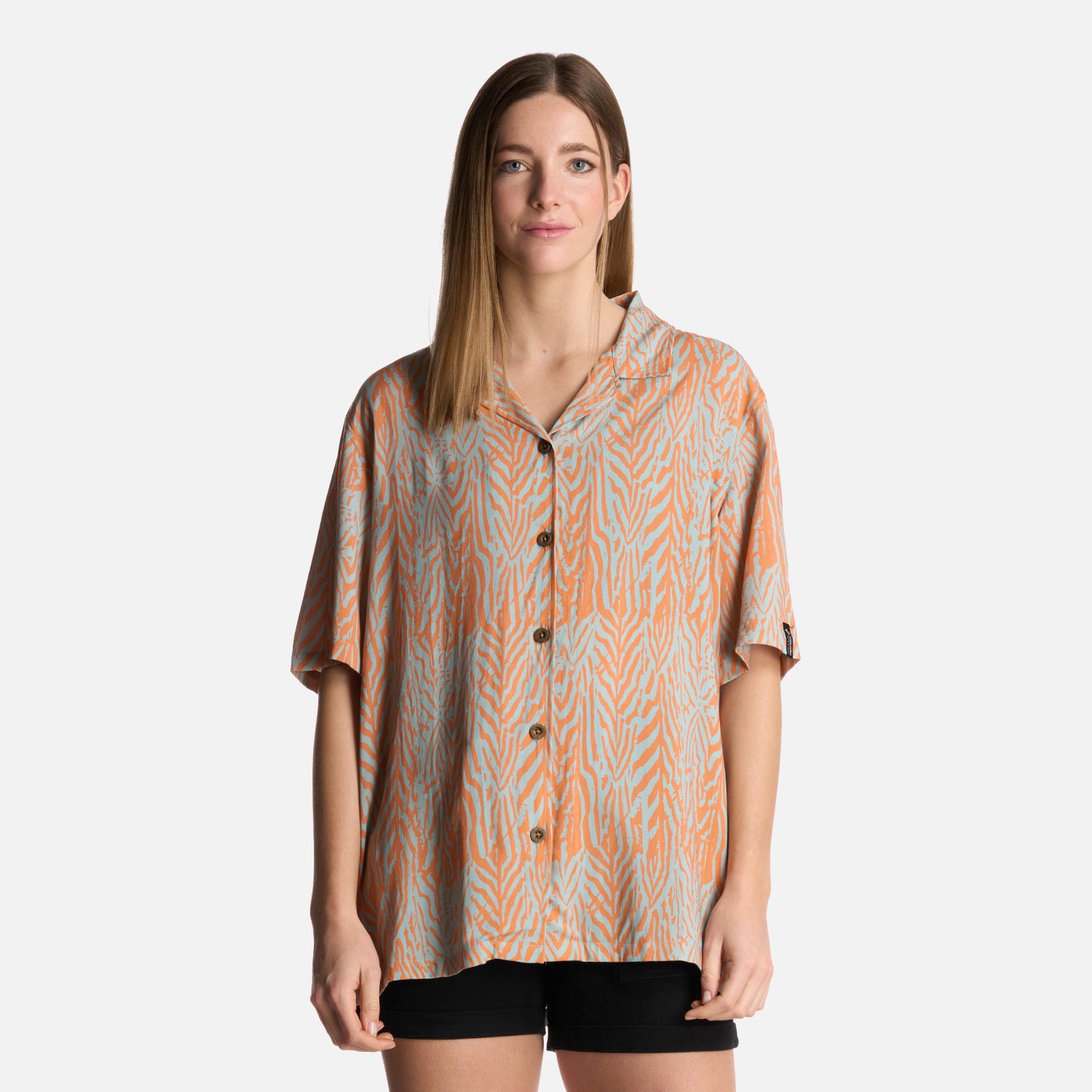 Camisa Mujer Marmolada Print Salmon Haka Honu