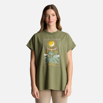 Polera Mujer Garza Verde Oliva Haka Honu