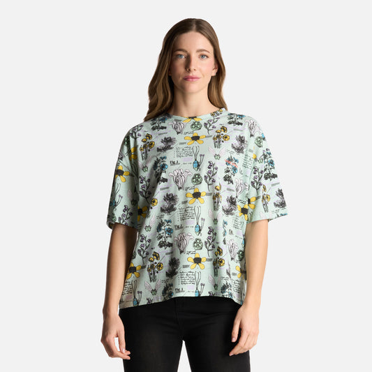 Polera Mujer Botanica Print Jade Haka Honu