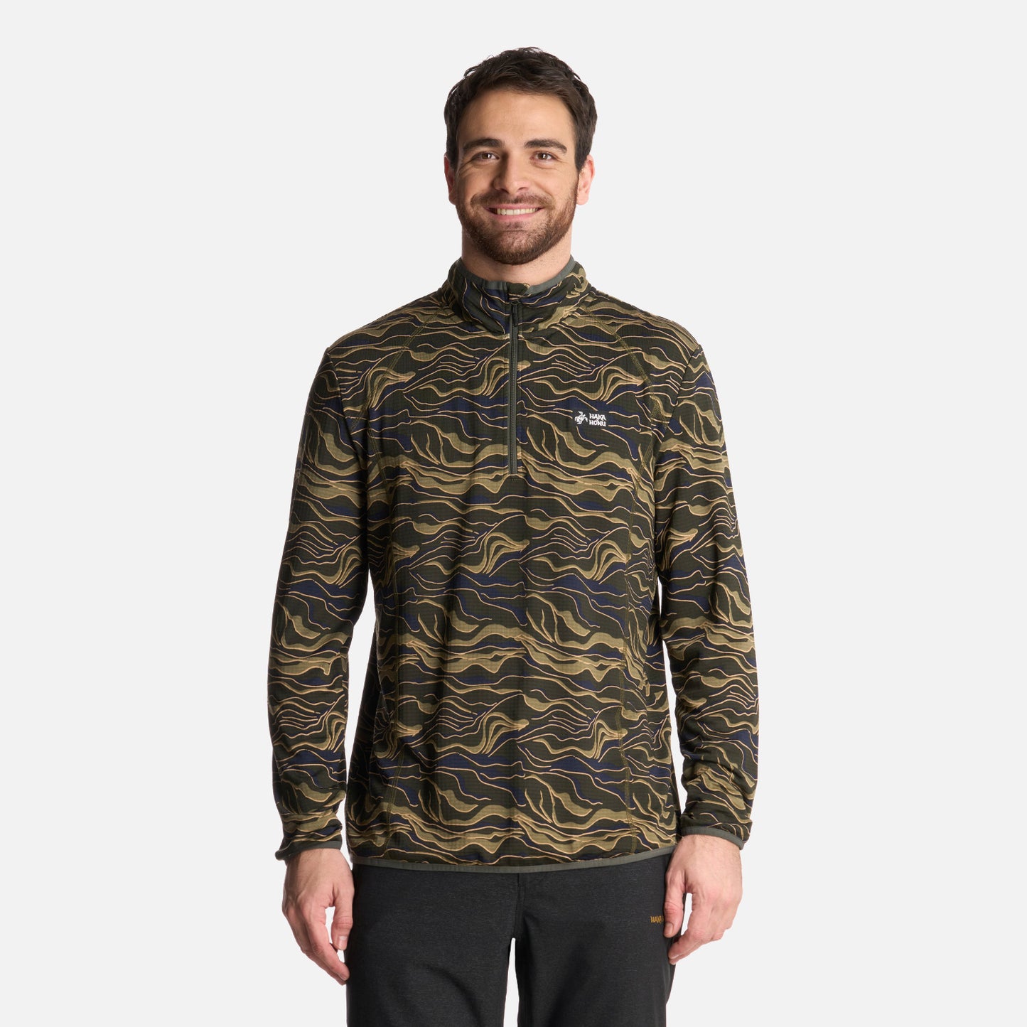 Polerón Hombre Taina Print Verde Militar Haka Honu