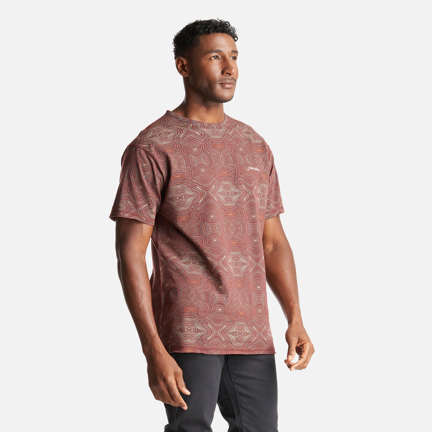 Polera Hombre Bi-curioso Print Burdeo Haka Honu