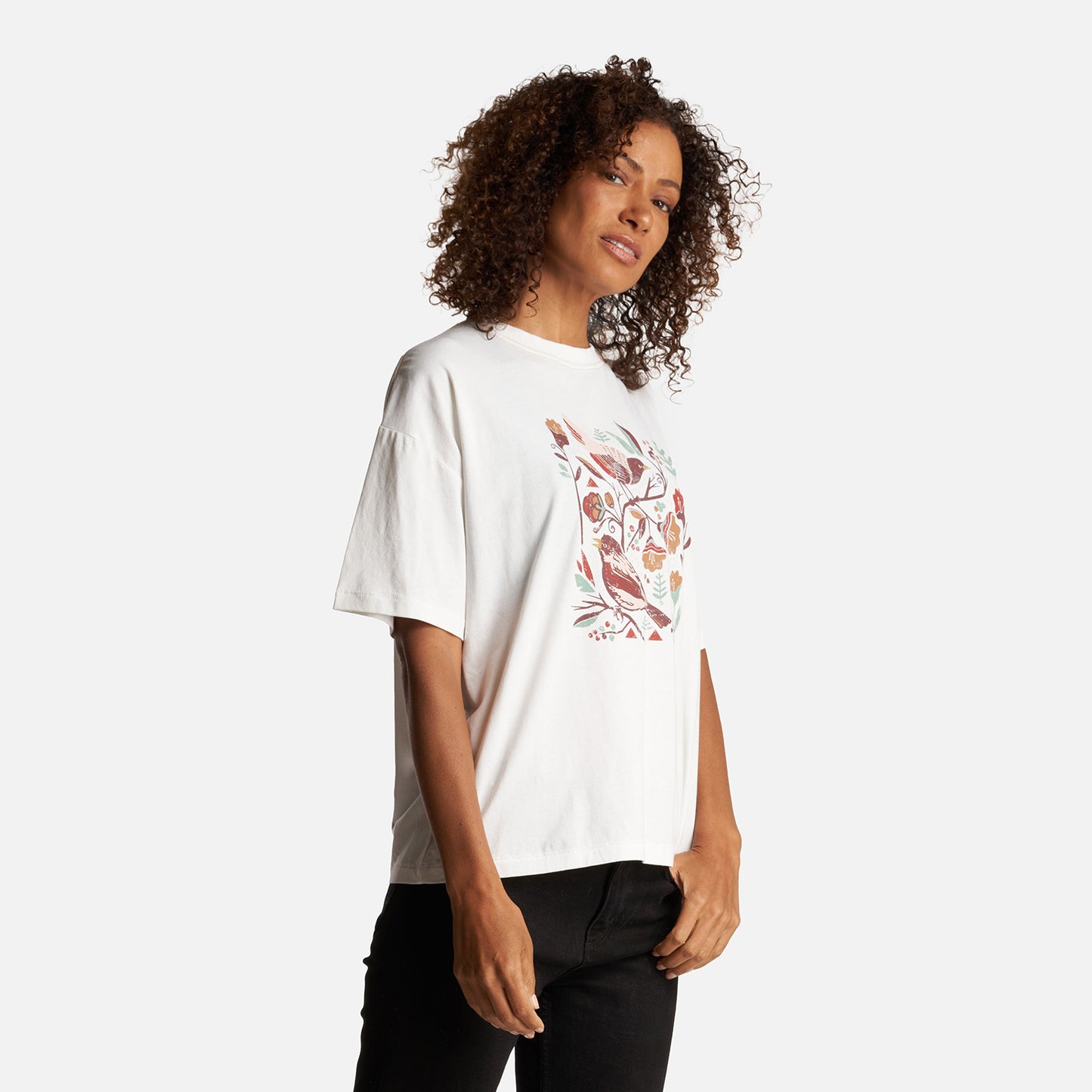 Polera Mujer Gorrión Print Blanco Haka Honu