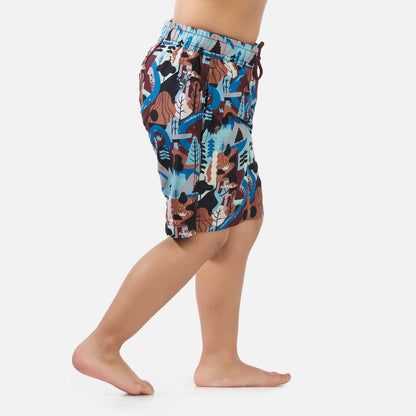 Traje de Baño Niño Bombita Print Azul Haka Honu