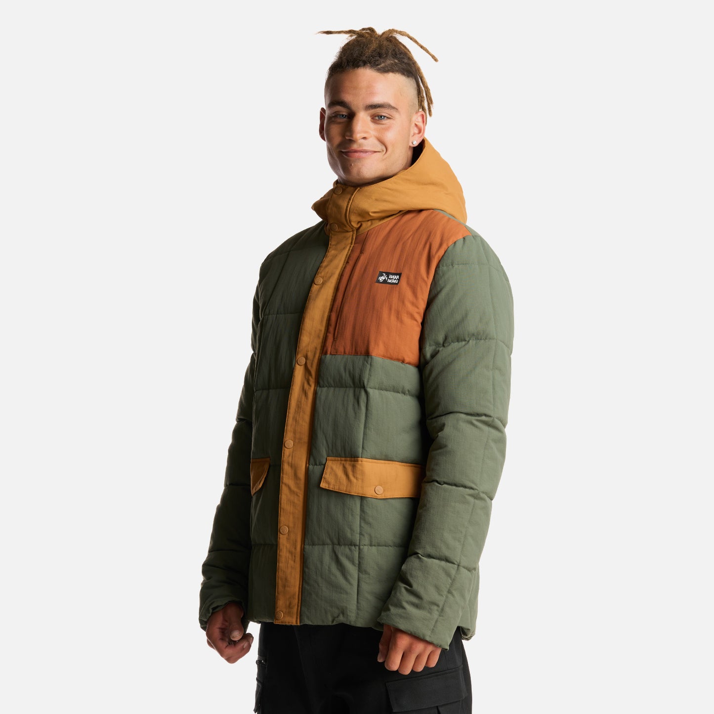 Chaqueta Hombre Aislado Verde Grisaceo Haka Honu