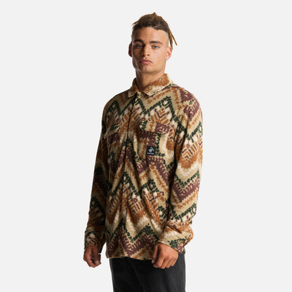 Camisa Hombre Cumbre Invernal Print Beige Haka Honu