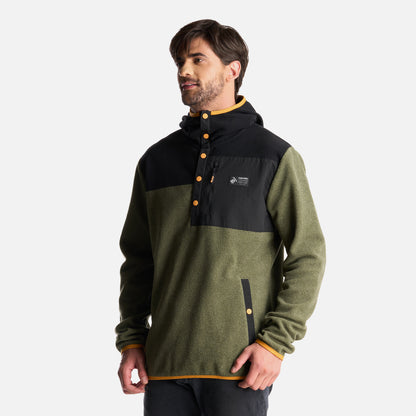 Poleron Hombre Tokerau Hoodie Verde Militar Haka Honu