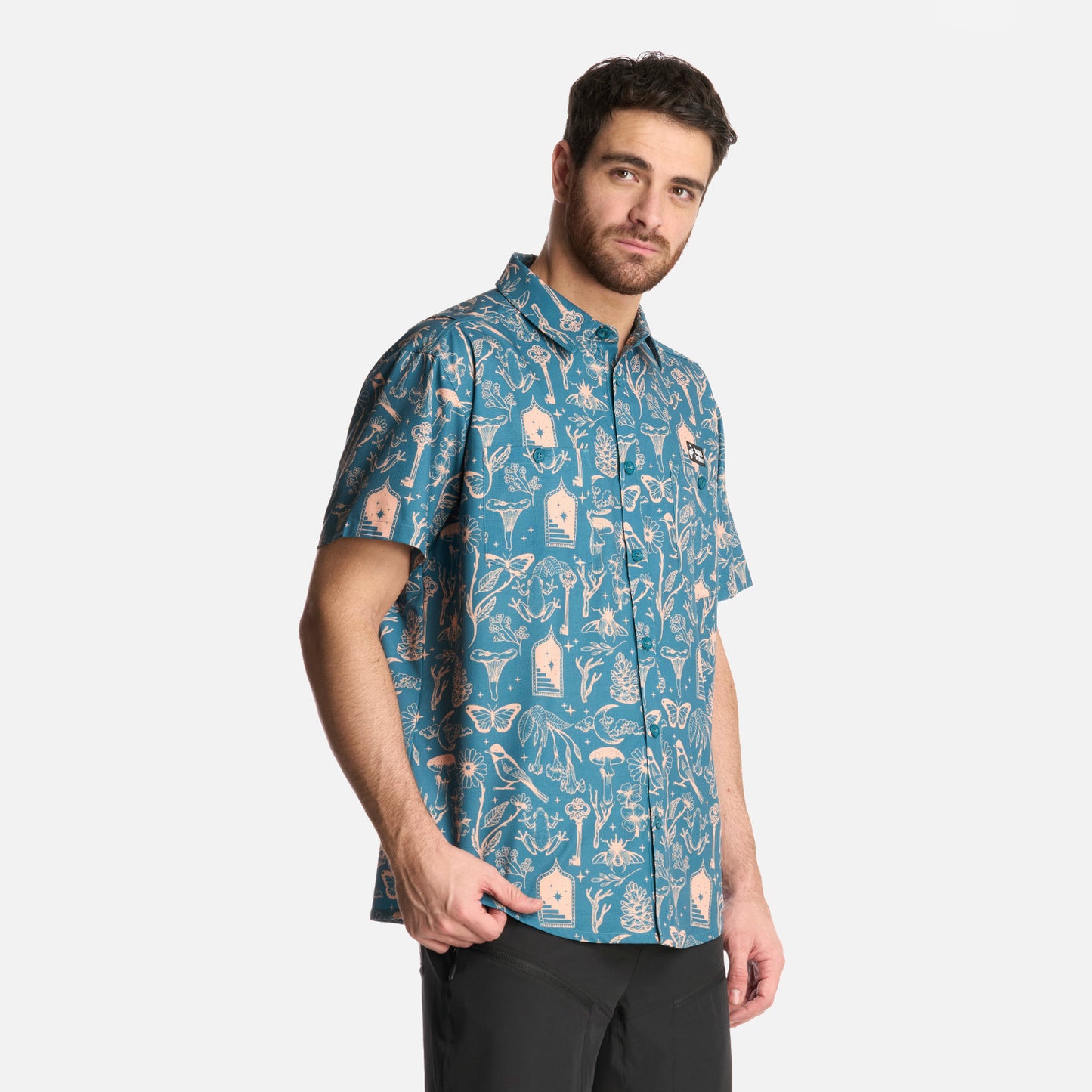 Camisa Hombre Cumbre Manga Corta Print Petroleo Haka Honu