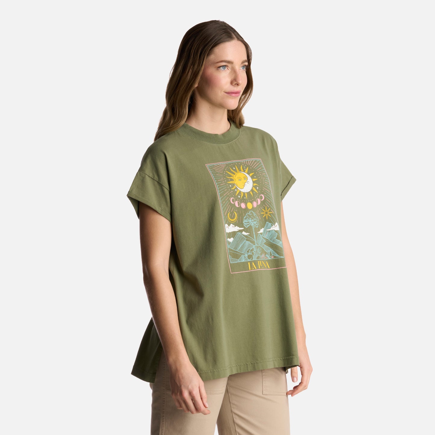 Polera Mujer Garza Verde Oliva Haka Honu