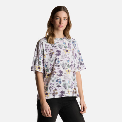 Polera Mujer Botanica Print Blanco Haka Honu