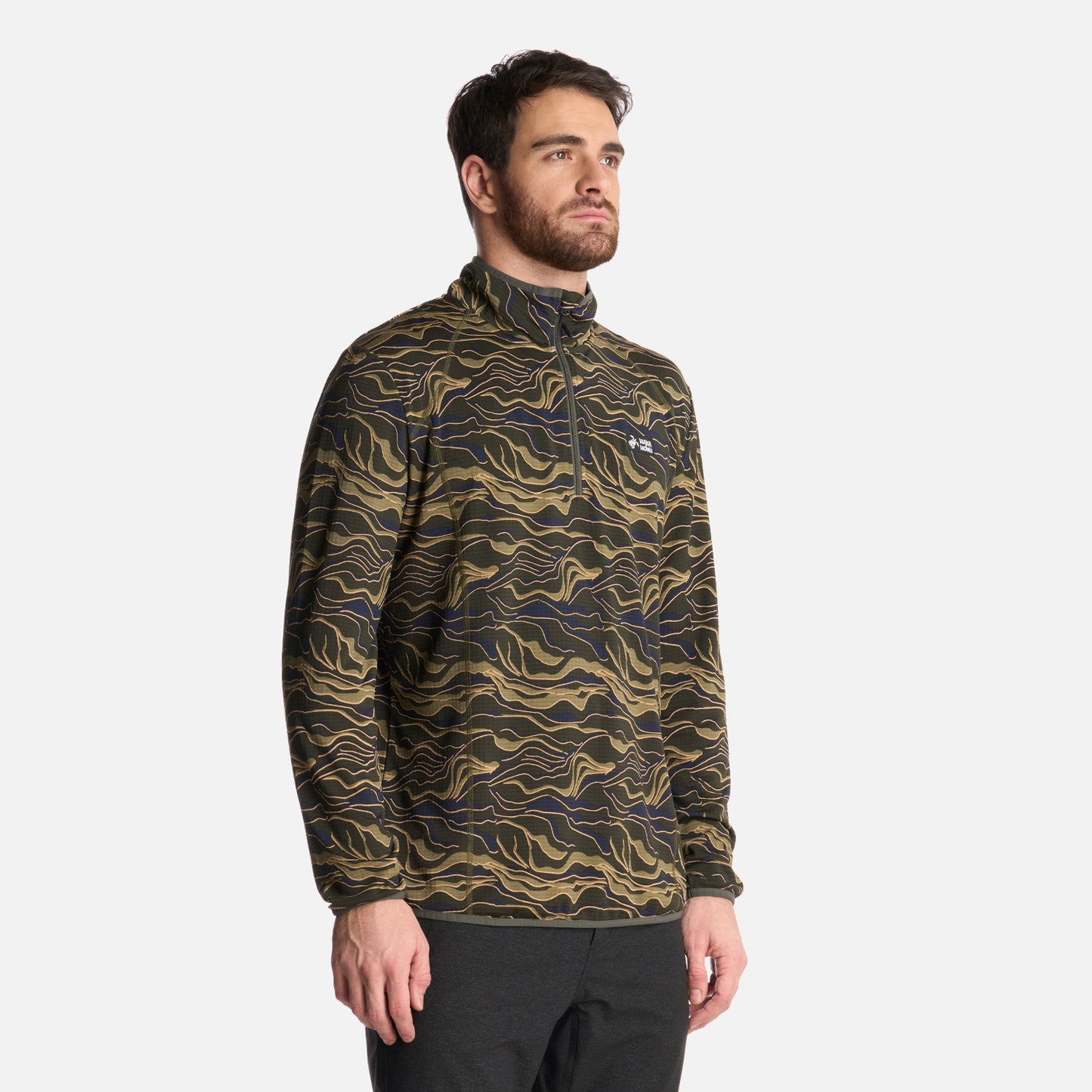 Polerón Hombre Taina Print Verde Militar Haka Honu