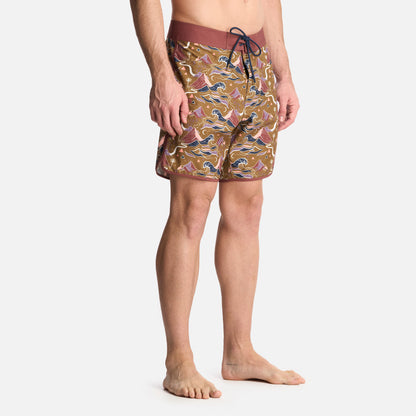 Traje de baño Hombre Sorfer Print Mostaza Oscuro Haka Honu