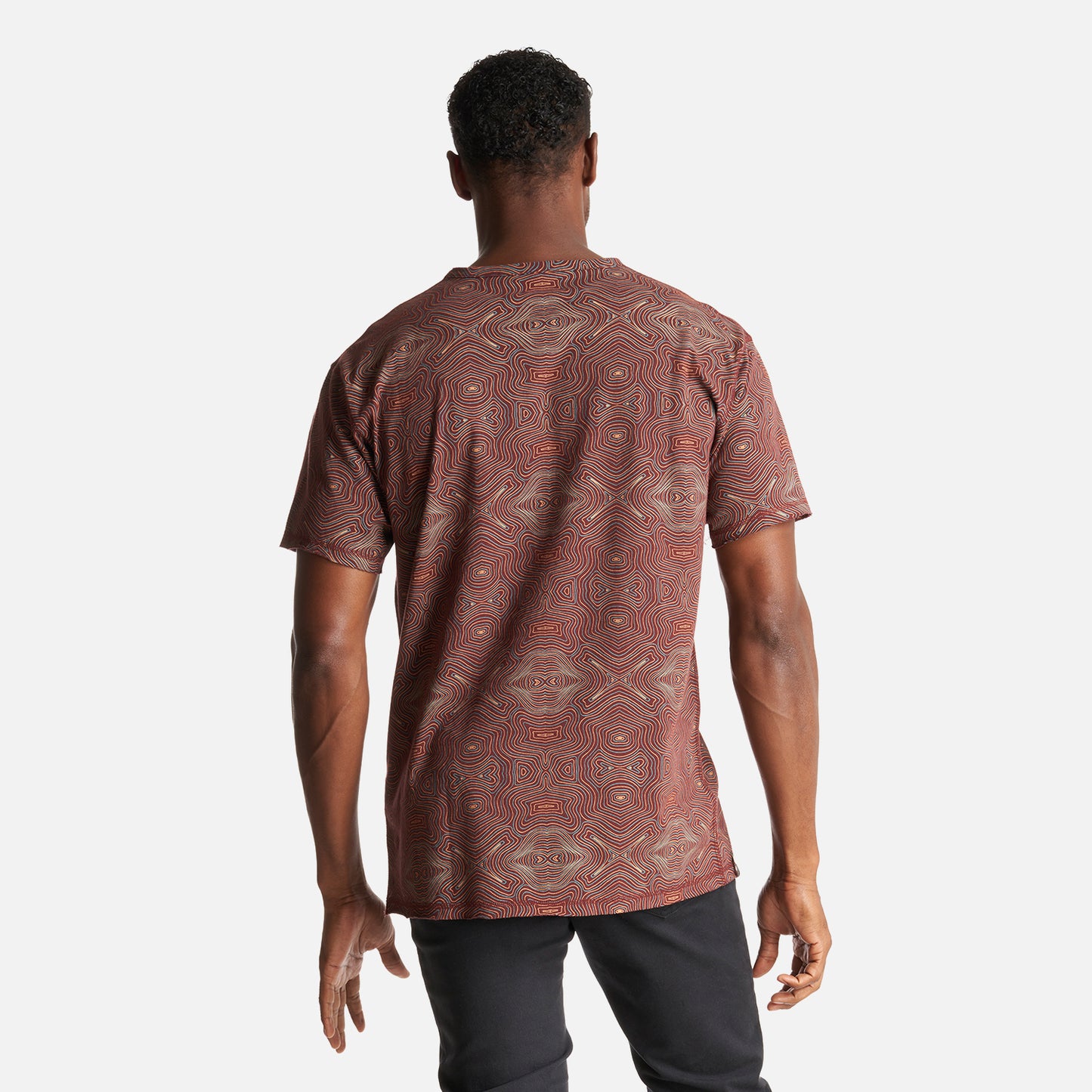 Polera Hombre Bi-curioso Print Burdeo Haka Honu