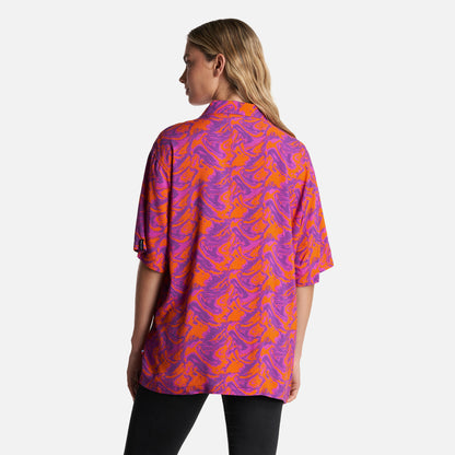 Camisa Mujer Marmolada Print Naranjo Haka Honu