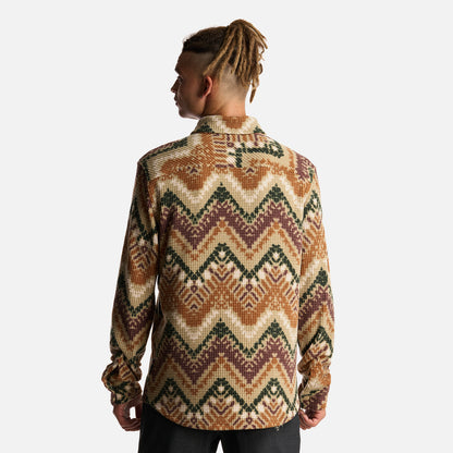 Camisa Hombre Cumbre Invernal Print Beige Haka Honu