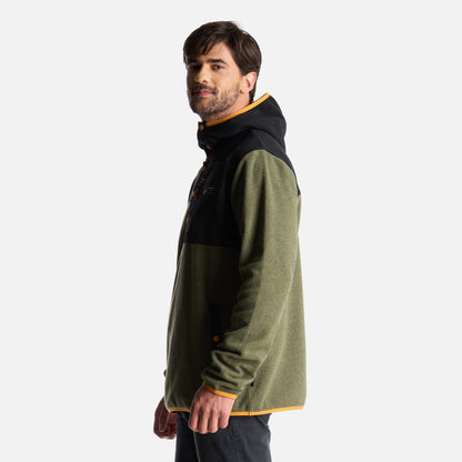 Poleron Hombre Tokerau Hoodie Verde Militar Haka Honu