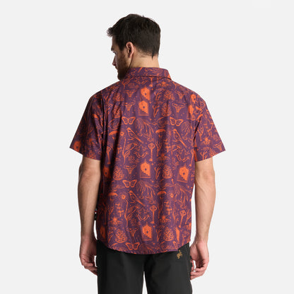 Camisa Hombre Cumbre Manga Corta Print Morado Haka Honu