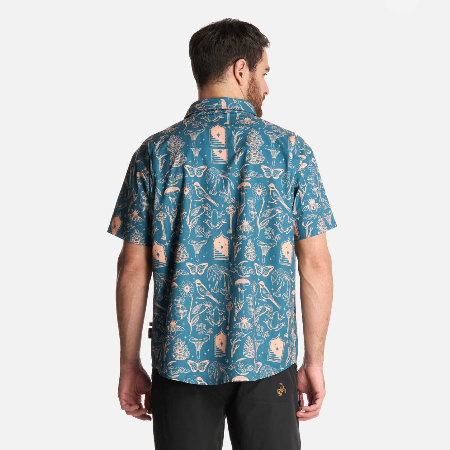 Camisa Hombre Cumbre Manga Corta Print Petroleo Haka Honu