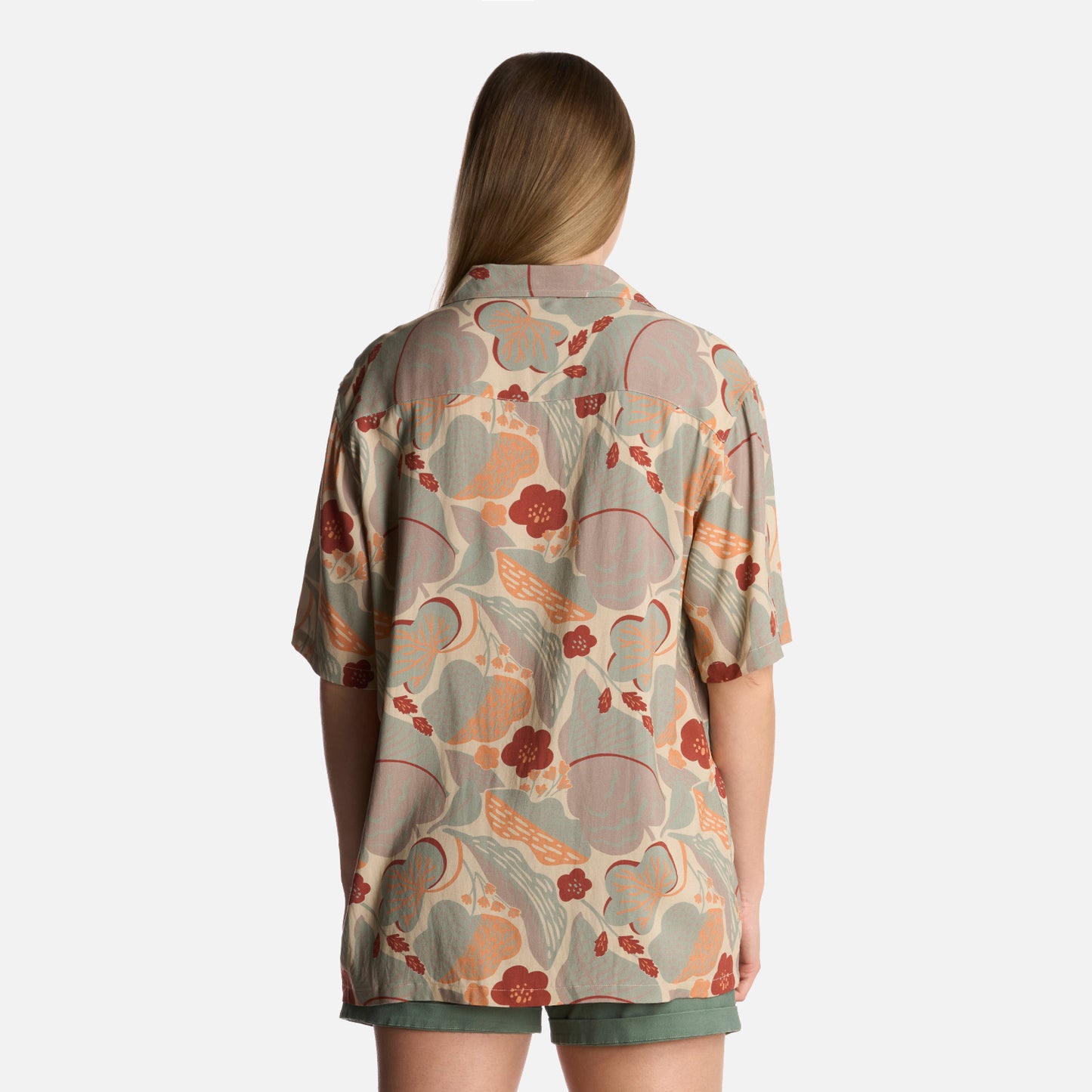 Camisa Mujer Hibiscus Print Crema Haka Honu