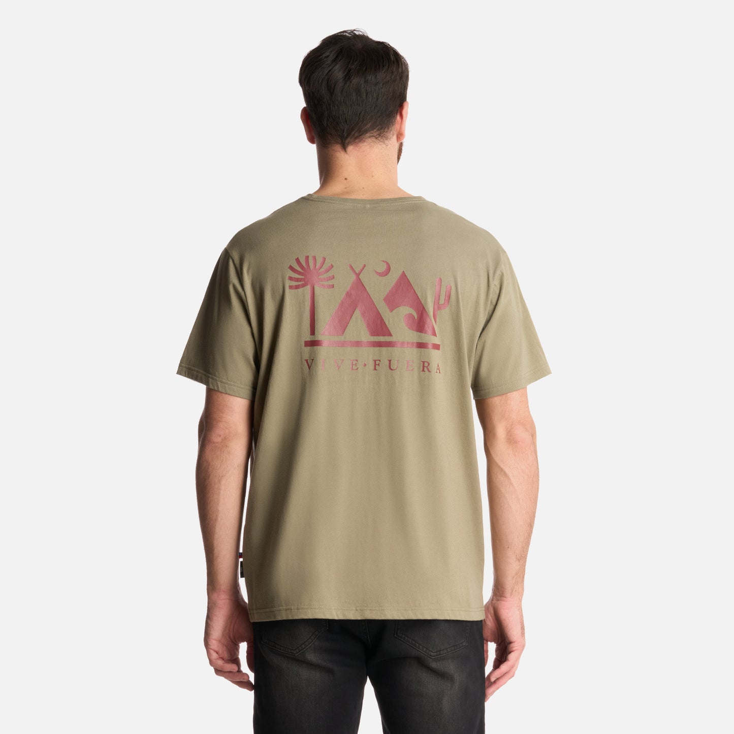 Polera Hombre Vive Fuera Verde Oliva Haka Honu