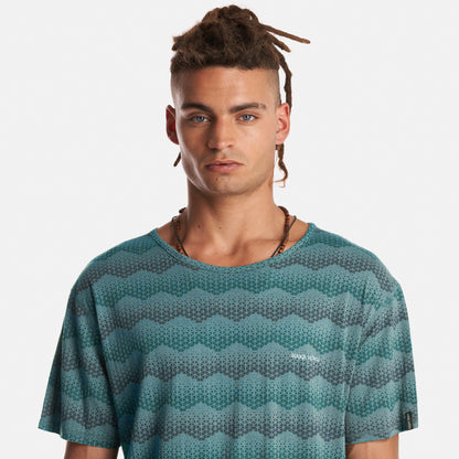 Polera Hombre Bi-Curioso Print Jade Haka Honu