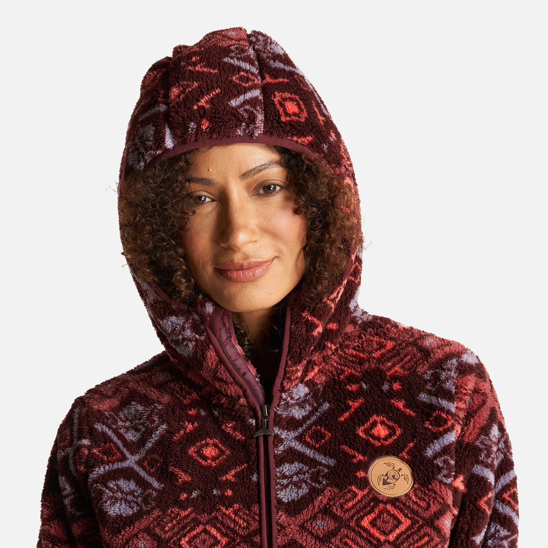 Chaqueta Mujer Calur-oso Full Print Burdeo Haka Honu