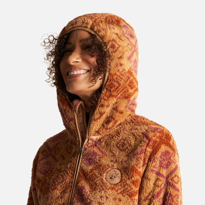 Chaqueta Mujer Calur-oso Full Print Camel Haka Honu