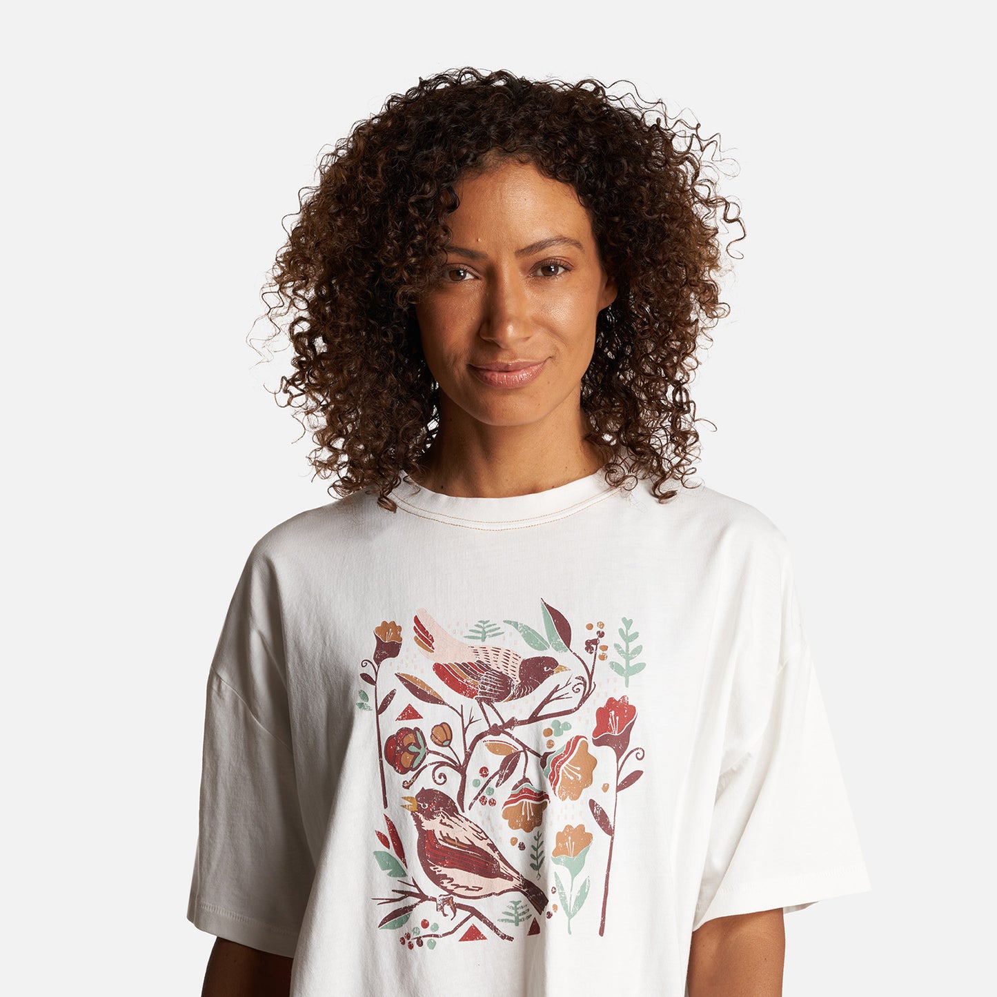 Polera Mujer Gorrión Print Blanco Haka Honu