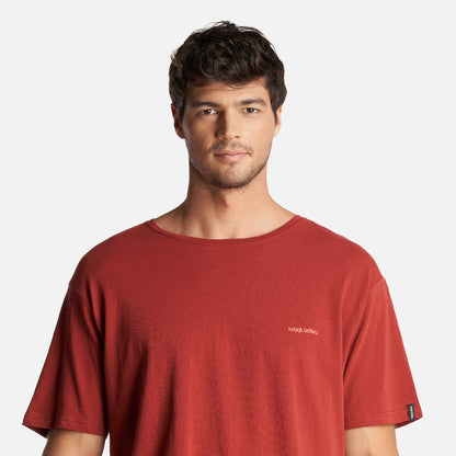 Polera Hombre Natural Rojo Oscuro Haka Honu