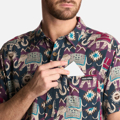 Camisa Hombre Good Karma Print Azul Noche Haka Honu