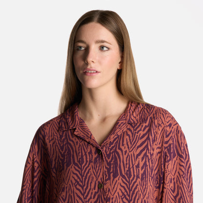 Camisa Mujer Marmolada Print Coral Haka Honu