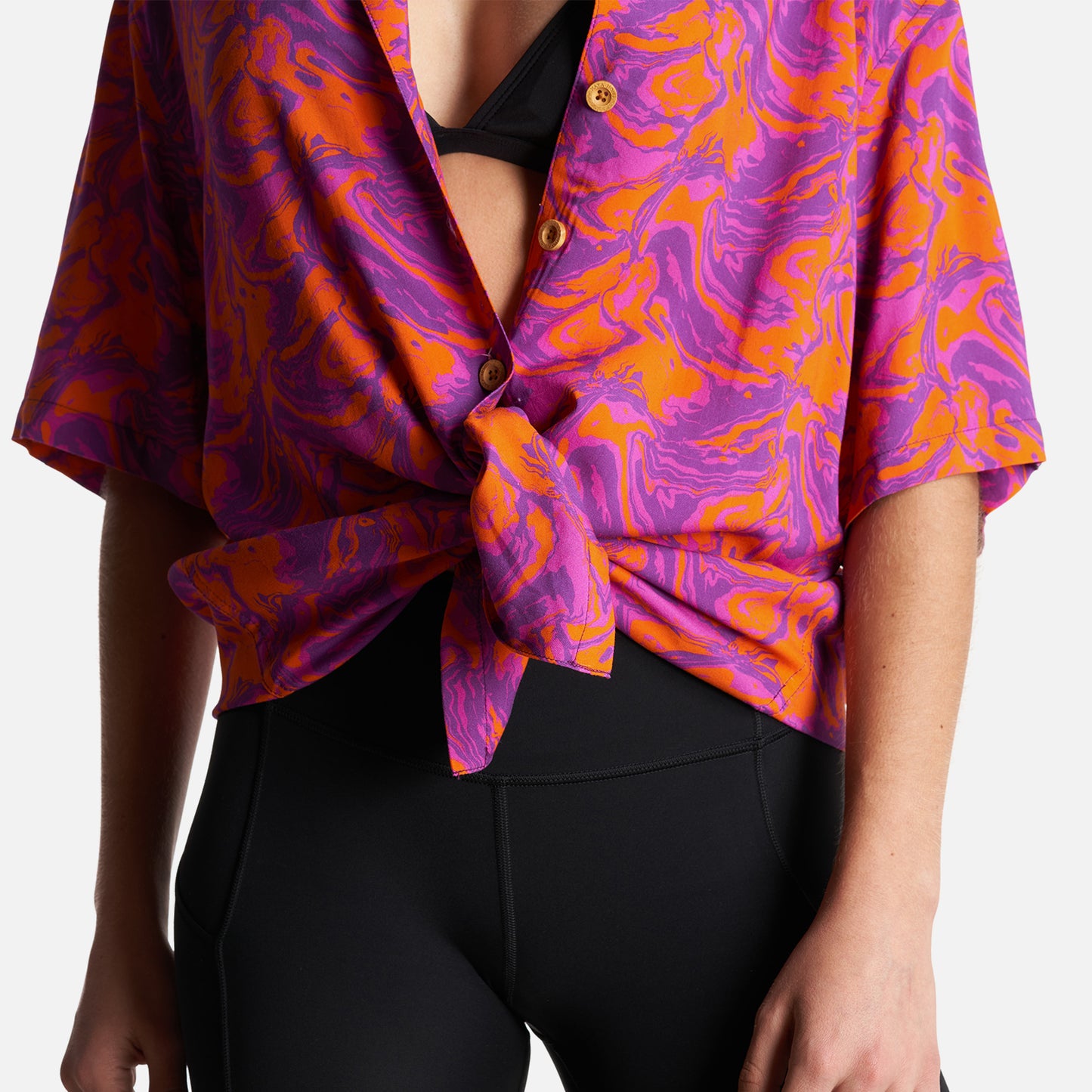 Camisa Mujer Marmolada Print Naranjo Haka Honu