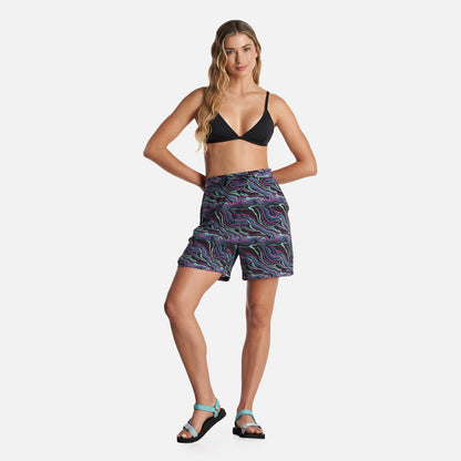 Short Mujer Jipoff Print Negro Haka Honu