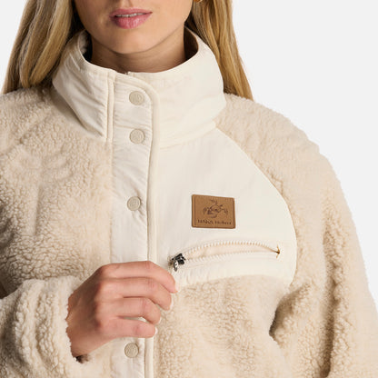 Poleron Mujer Zip-Porrito Beige Haka Honu