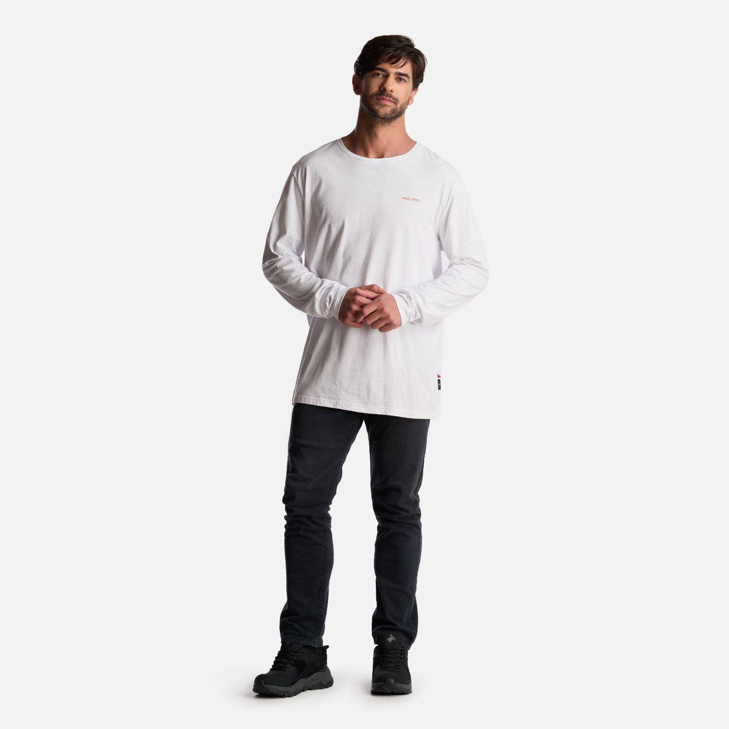 Polera Hombre Polo Larga Blanco Haka Honu