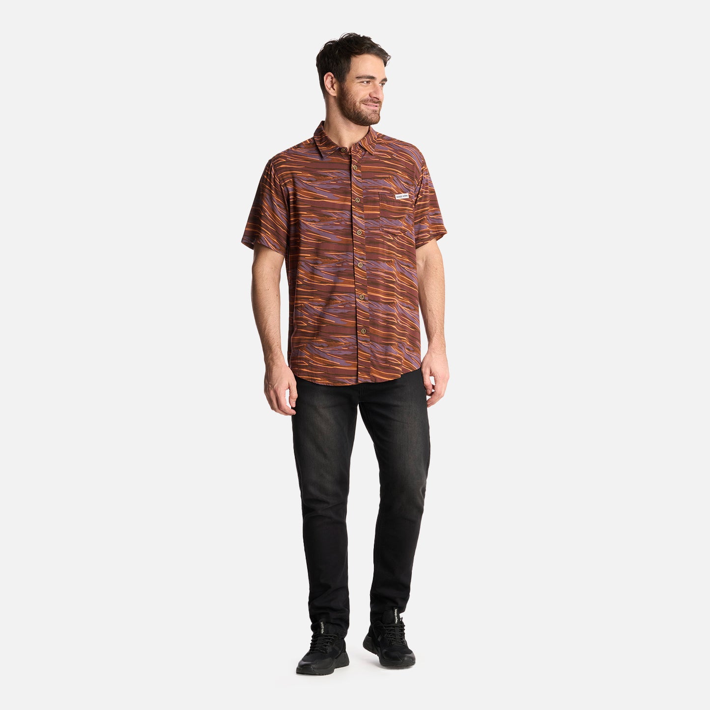 Camisa Hombre Anameizon Print Vino Haka Honu