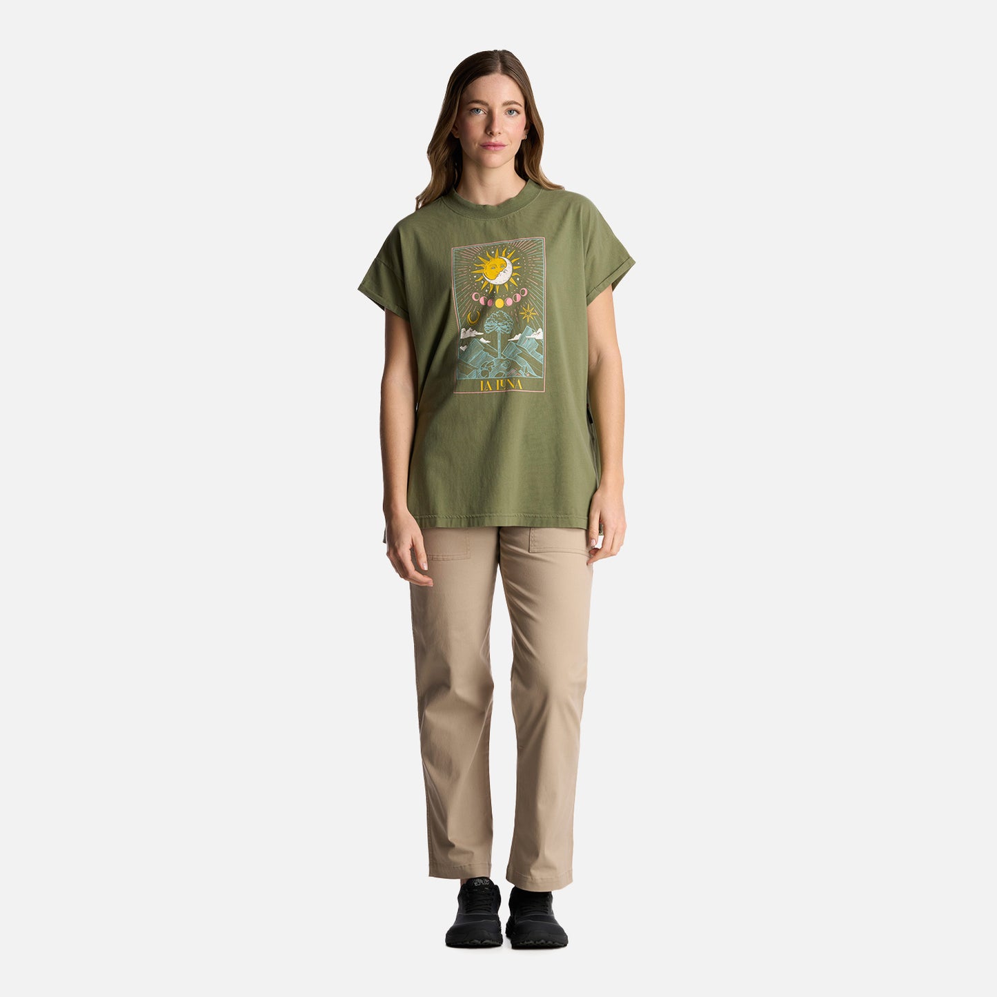 Polera Mujer Garza Verde Oliva Haka Honu