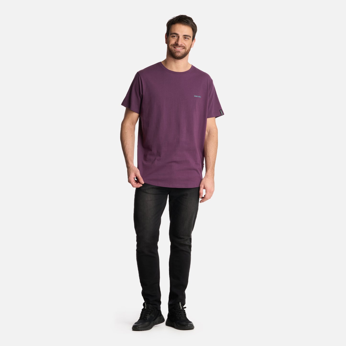 Polera Hombre Natural Morado Oscuro Haka Honu