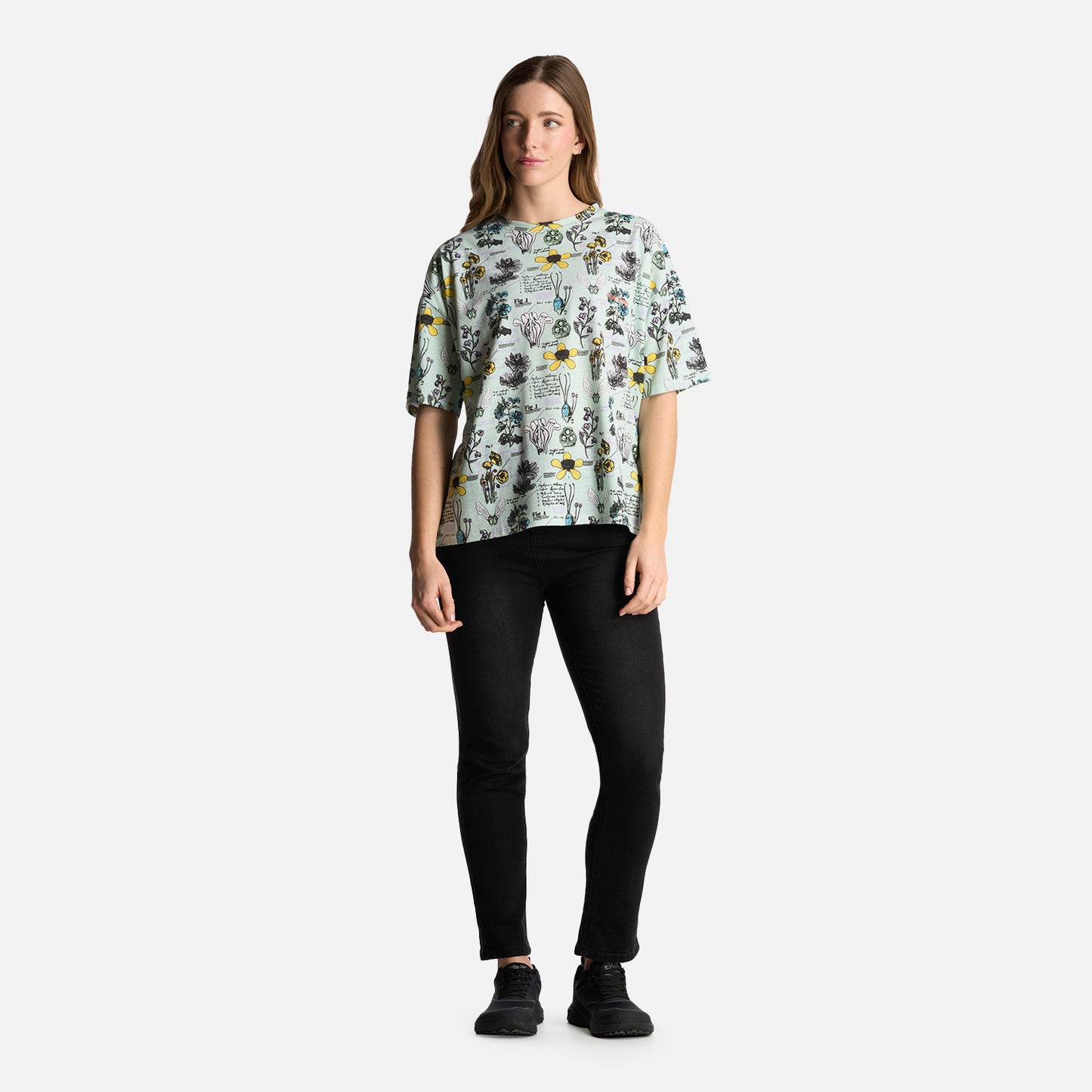 Polera Mujer Botanica Print Jade Haka Honu