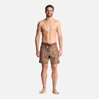 Traje de baño Hombre Sorfer Print Mostaza Oscuro Haka Honu