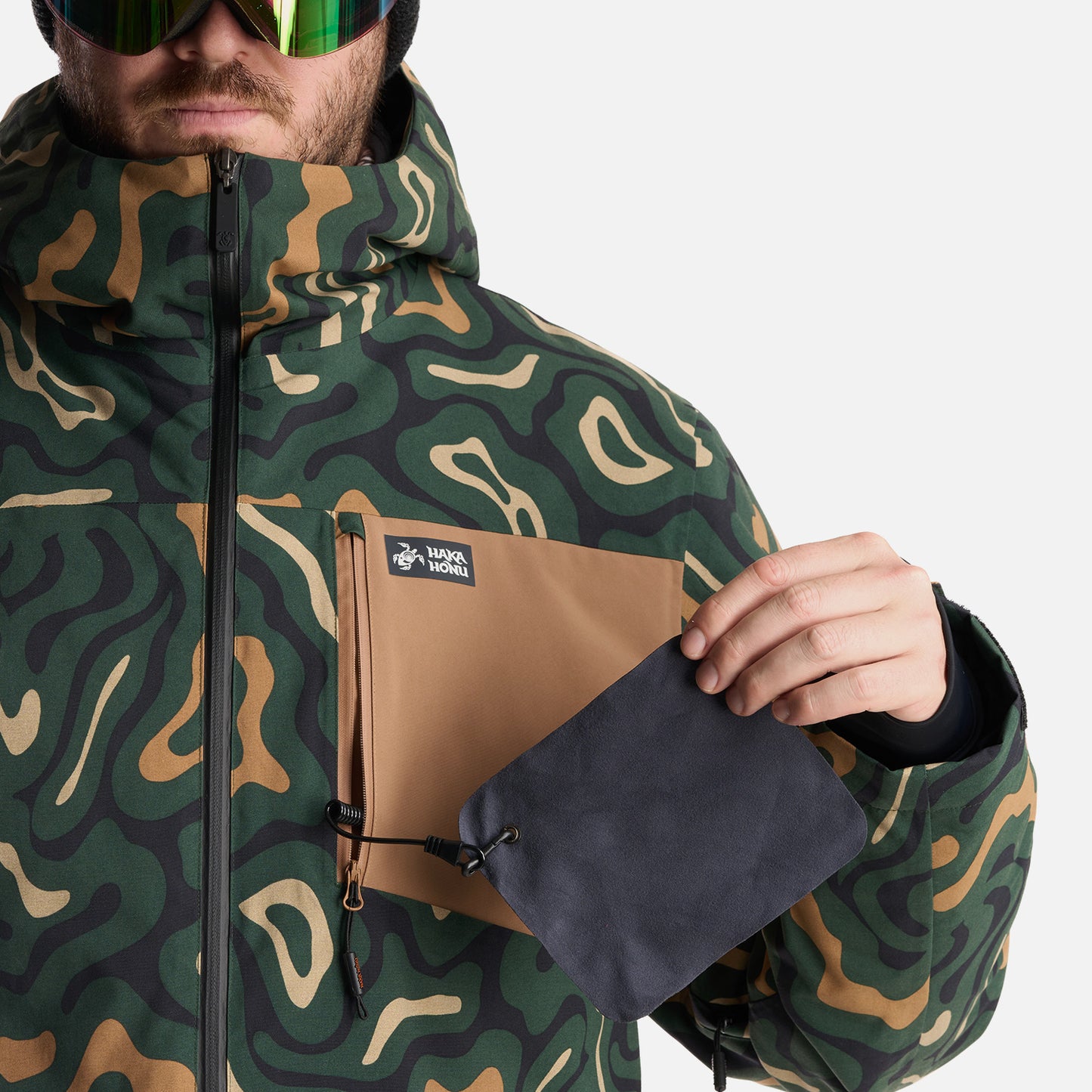 Chaqueta Hombre Yeti Print Verde Militar Haka Honu